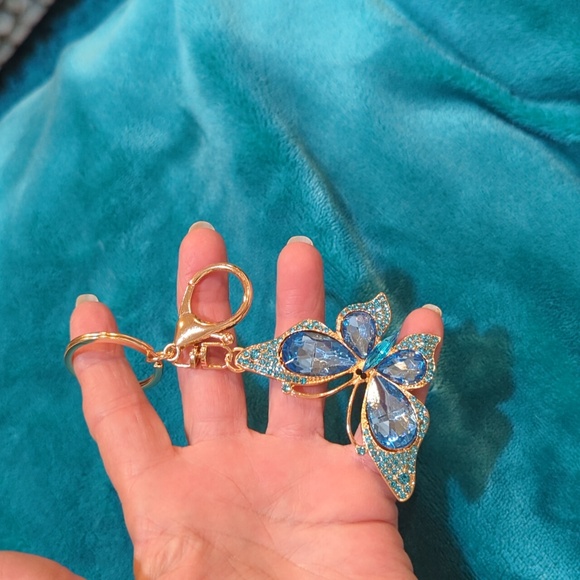 Blue Butterfly keychain/bagclip - Picture 1 of 3